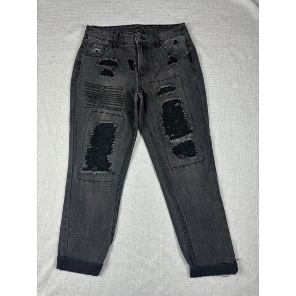 HWYJEANS Denim - HWY Jeans Black Distressed Skinny Jeans Juniors Size‎ 3